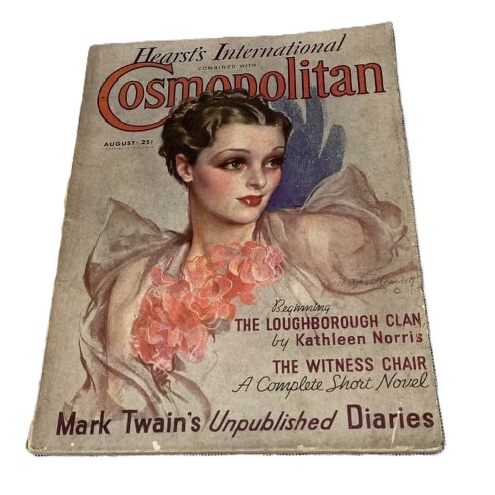1935 Hearst's International Cosmopolitan Magazine Mark Twain Diaries Vintage Ads